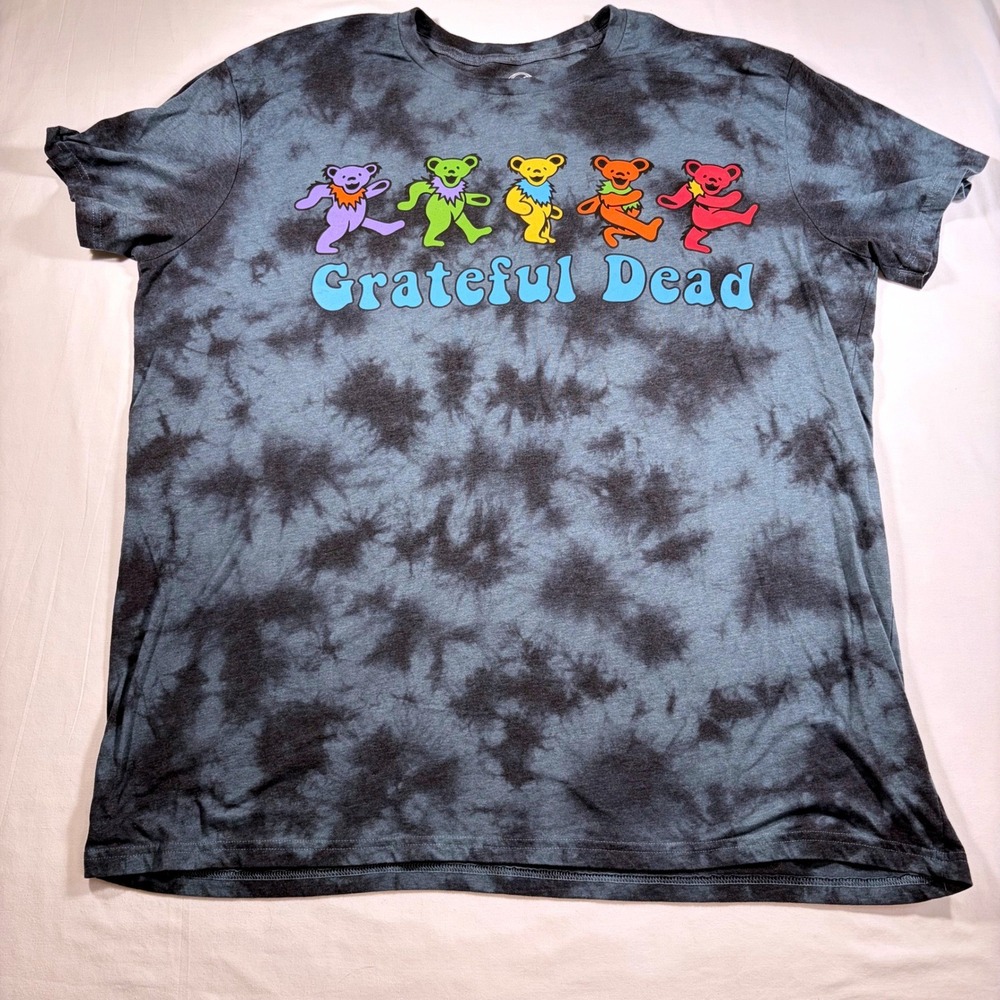 Grateful Dead Dancing Bears Tie Dye Graphic T-Shirt Mens 3XL Blue Black 2021